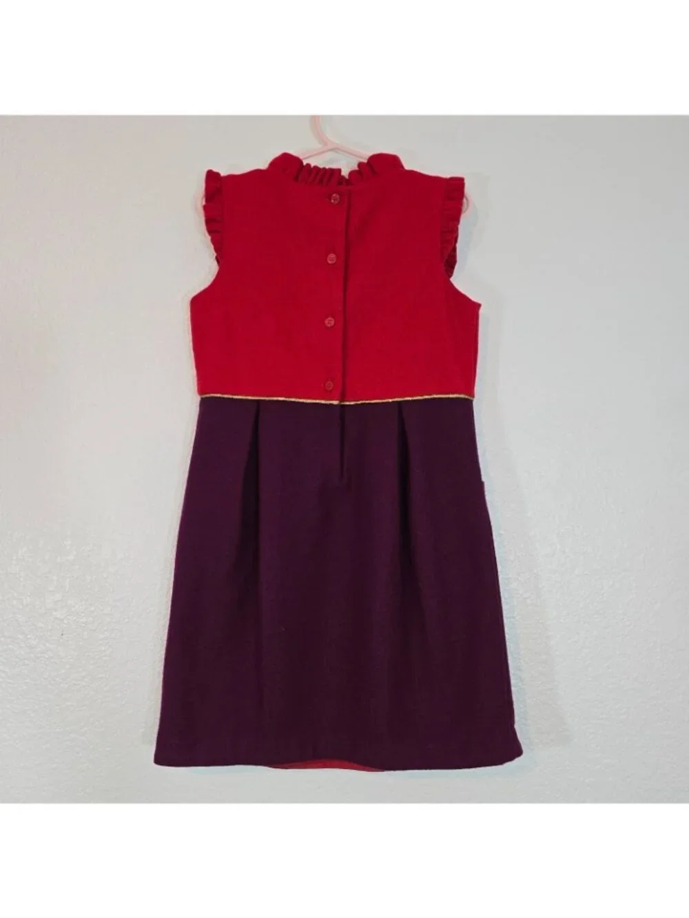 Janie And Jack Belle Of The Ballet Dress Girl Size 6 Red Purple Ruffle Trim